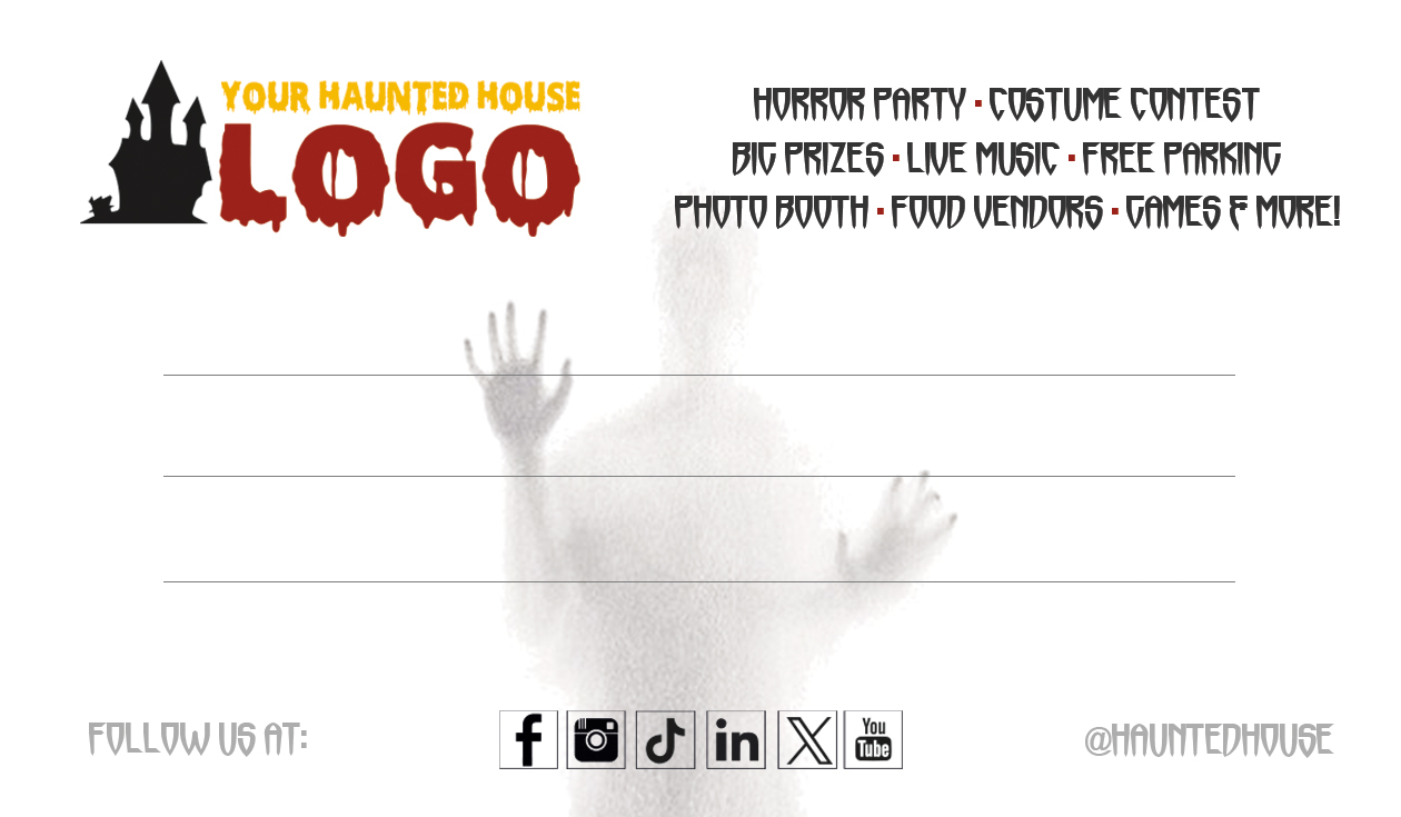 Haunted House Business Card Template, Halloween Business Card Template, Horror Business Card Template, Scape Room Business Card Template