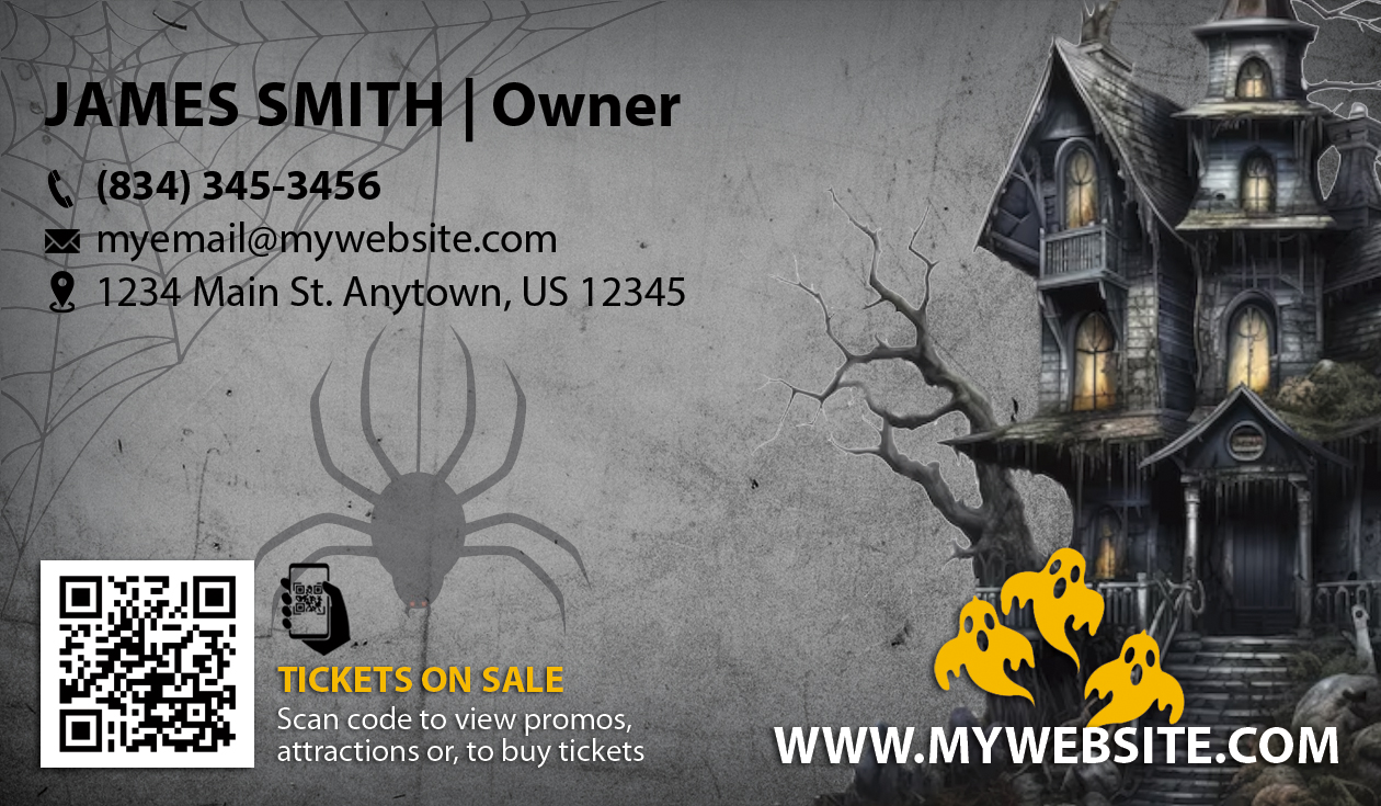 Haunted House Business Card Template, Halloween Business Card Template, Horror Business Card Template, Scape Room Business Card Template