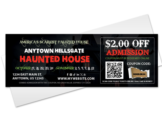 Haunted House Coupons, Halloween Coupons, Scape Rooms Coupons, Horror Attractions Coupons