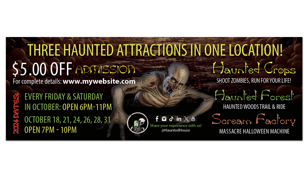 Haunted House Coupon Template, Halloween Coupon Template, Horror Coupon Template, Scape Room Coupon Template