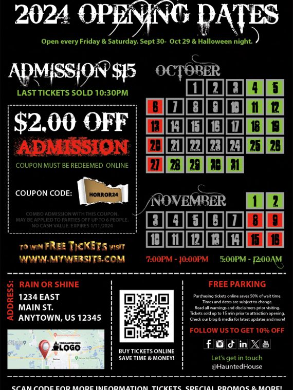 Haunted House Flyer Template, Halloween Flyer Template, Horror Flyer Template, Scape Room Flyer Template