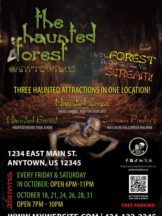 Haunted House Flyer Template, Halloween Flyer Template, Horror Flyer Template, Scape Room Flyer Template
