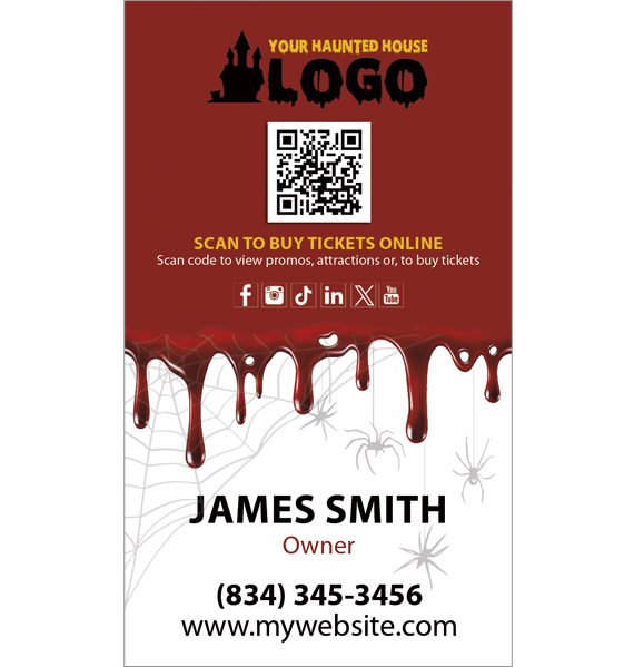 Haunted House Business Card Template, Halloween Business Card Template, Horror Business Card Template, Scape Room Business Card Template