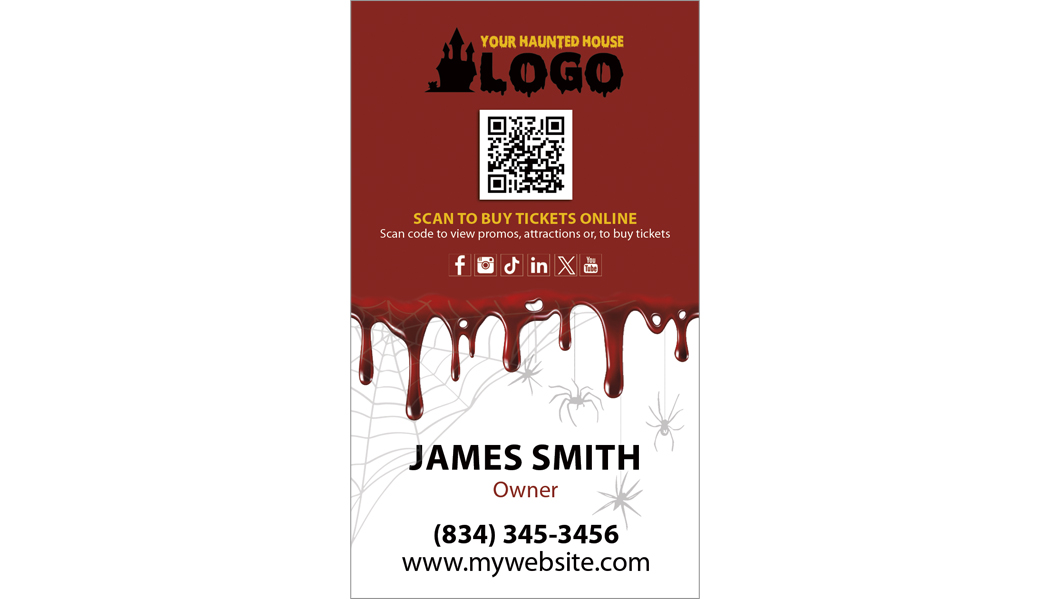 Haunted House Business Card Template, Halloween Business Card Template, Horror Business Card Template, Scape Room Business Card Template