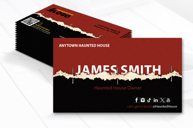 Haunted House Business Cards, Halloween Business Cards, Scape Room Business Cards, Horror Business Cards