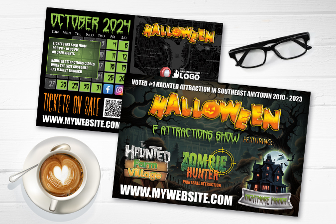 Haunted House Postcards, Halloween Postcards, Scape Room Postcards, Horror Postcards