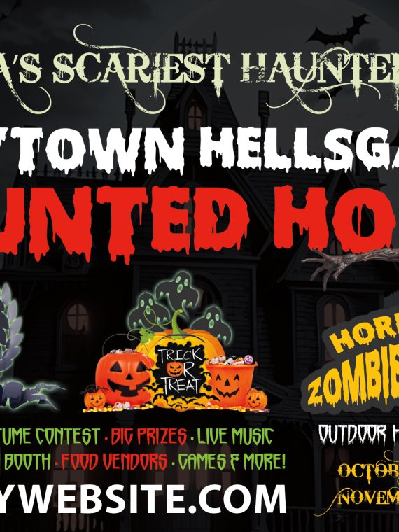 Haunted House Postcard Template, Halloween Postcard Template, Horror Postcard Template, Scape Room Postcard Template