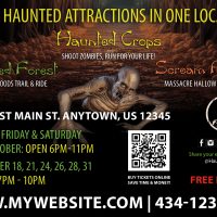 Haunted House Postcard Template, Halloween Postcard Template, Horror Postcard Template, Scape Room Postcard Template