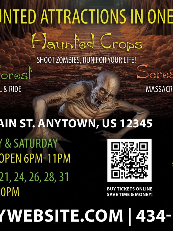 Haunted House Postcard Template, Halloween Postcard Template, Horror Postcard Template, Scape Room Postcard Template