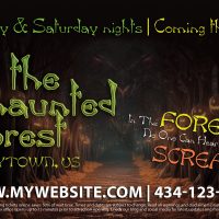 Haunted House Postcard Template, Halloween Postcard Template, Horror Postcard Template, Scape Room Postcard Template