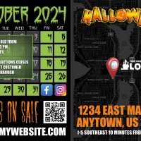 Haunted House Postcard Template, Halloween Postcard Template, Horror Postcard Template, Scape Room Postcard Template