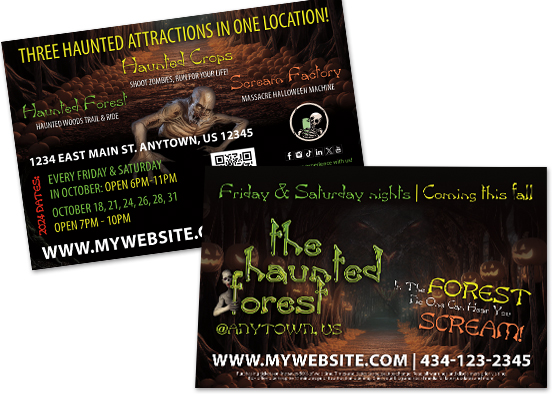 Haunted House Postcards, Haunted House Cards | Halloween Postcards, Scape Rooms Postcards, Horror Attractions Postcards