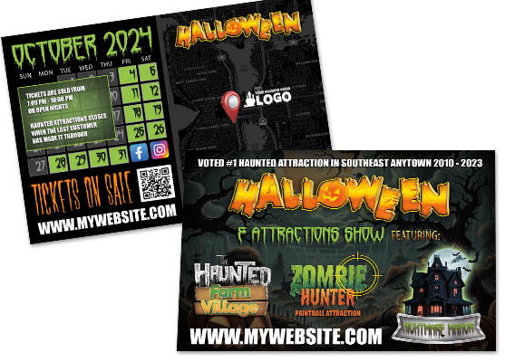 Haunted House Postcards, Haunted House Cards | Halloween Postcards, Scape Rooms Postcards, Horror Attractions Postcards