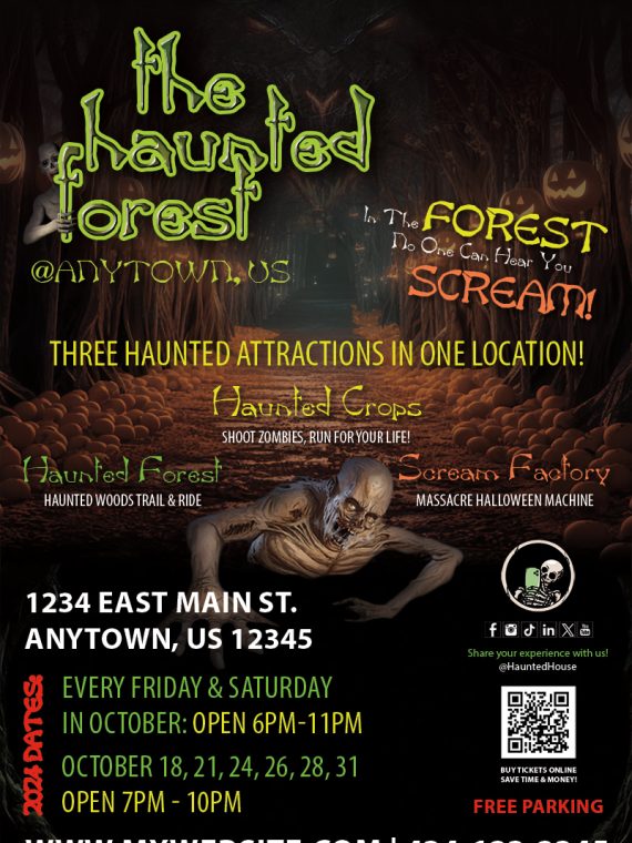 Haunted House Poster Template, Halloween Poster Template, Horror Poster Template, Scape Room Poster Template