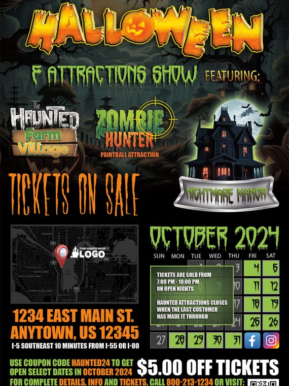 Haunted House Poster Template, Halloween Poster Template, Horror Poster Template, Scape Room Poster Template