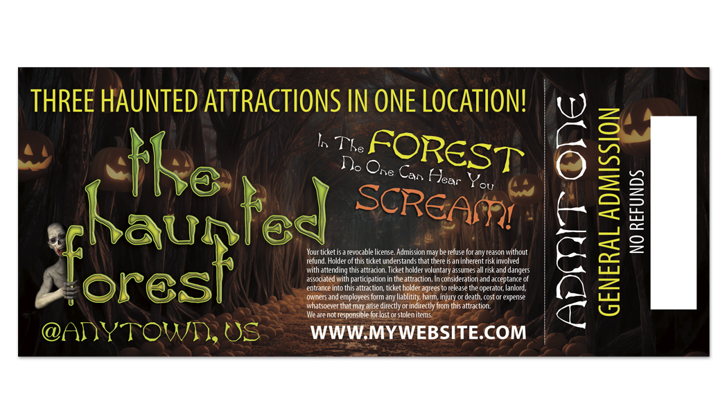 Haunted House Ticket Template, Halloween Ticket Template, Horror Ticket Template, Scape Room Ticket Template